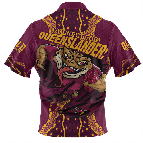 Queensland Maroons Zip Polo Shirt Maroon Venom QLD Strikeforce